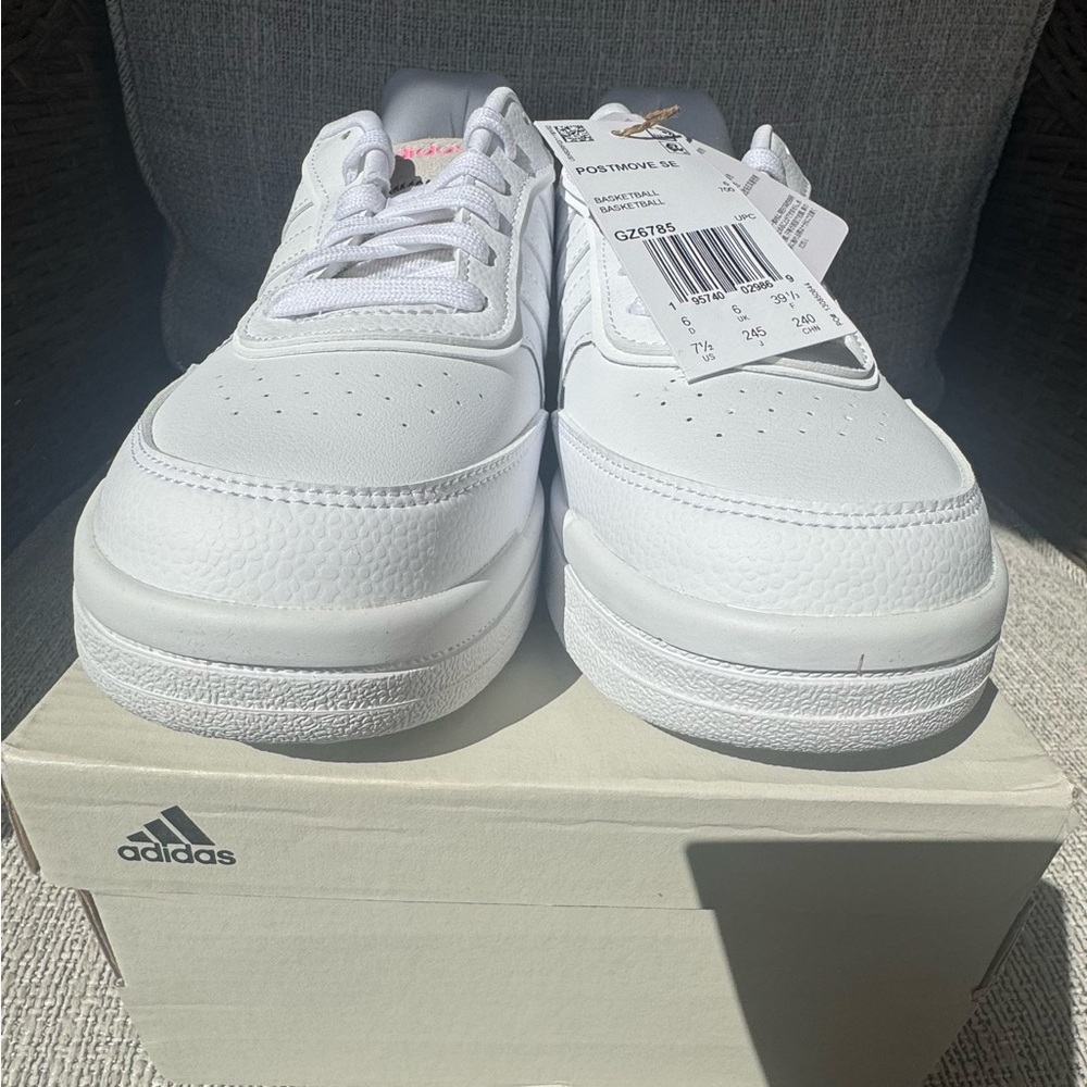 Adidas Postmove SE Womans 7.5 Sneaker White Animal Print Shoe Basketball
